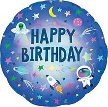 Load image into Gallery viewer, 18&quot; Happy Birthday Outer Space Holographic
