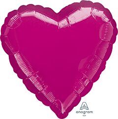 Solid fuchsia heart shaped balloon