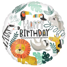 Load image into Gallery viewer, 17&quot; Happy Birthday Jungle Critters Balloon
