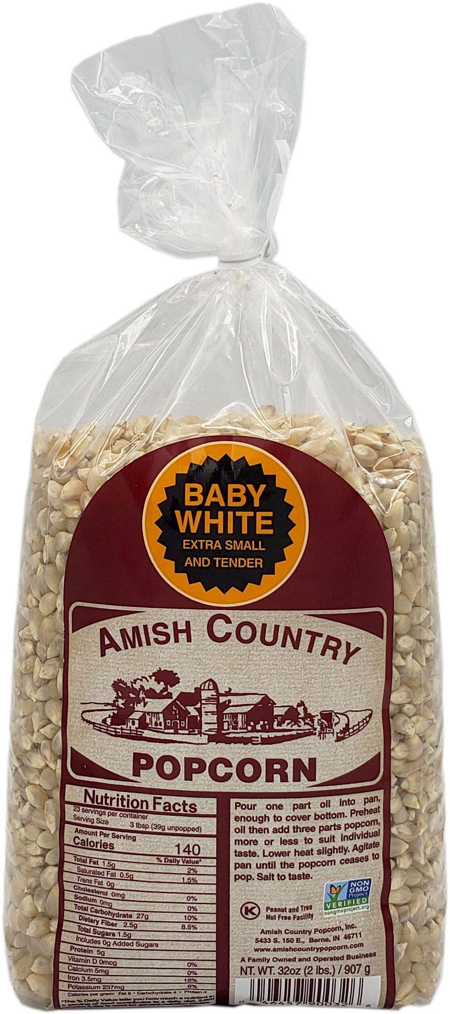 2lb Bag of Baby White Hulless Popcorn
