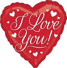 Load image into Gallery viewer, 18&quot; Red Heart I Love You Balloon with White Hearts
